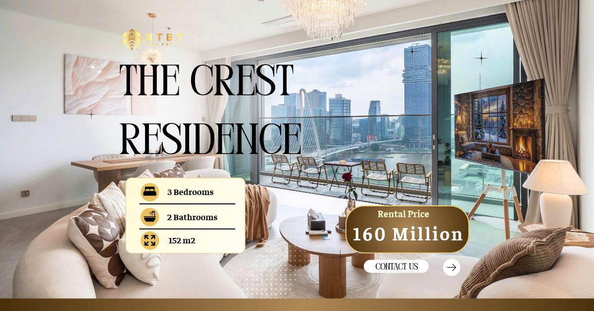 Cho Thuê Căn Hộ Cao Cấp 3 Phòng ngủ The Crest Residence – Thủ Thiêm – ảnh 1